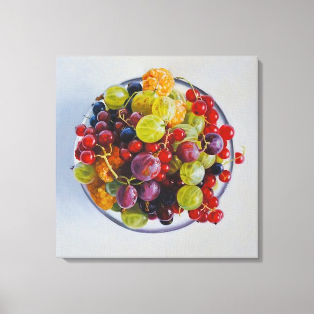 Beeren - Überrealistisches Fruchtleben Leinwanddruck (Vorderseite)