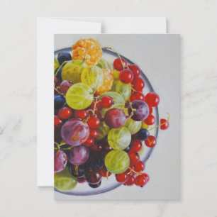 Beeren - Überrealistisches Fruchtleben Postkarte