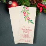 Beeren und Blätter Weihnachten Einladung<br><div class="desc">Stilvolle,  moderne grüne Blätter und rote Beeren,  Aquarell auf hellen Elfenbeinstreifen-Hintergrund mit Ihrem Weihnachtsfest Party Details in schicken Schriften. INSTANT HERUNTERLADEN,  DRUCKEN oder beides! PASSENDE Artikel in unserer Sammlung.</div>