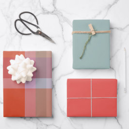 Beeren- und Minz-Geschenkpapier-Set mit 3 flachen  Geschenkpapier Set