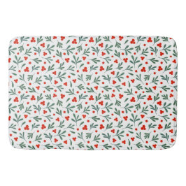 Beeren und Winter Pflanze Blätter Nahtloses Muster Badematte