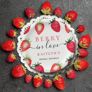 Beeren verliebt Erdbeer-Junggesellinnenabschied Pappteller