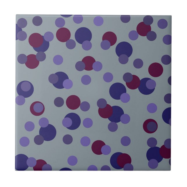 Beeren, Violett und Lila Punkte Fliese (Vorderseite)