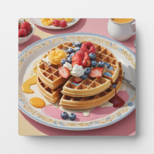 Beeren-Waffel-Frühstücksteller Fotoplatte