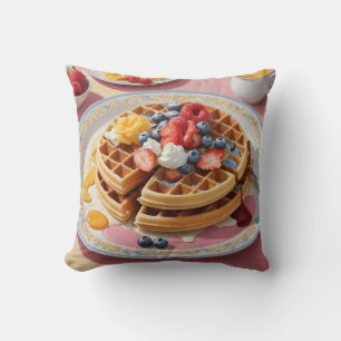 Beeren-Waffel-Frühstücksteller Kissen
