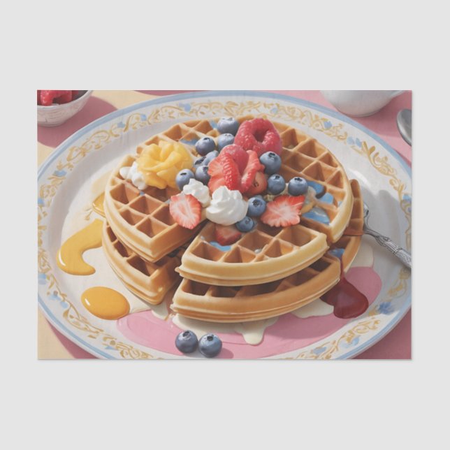 Beeren-Waffel-Frühstücksteller Seidenpapier (Vorderseite)
