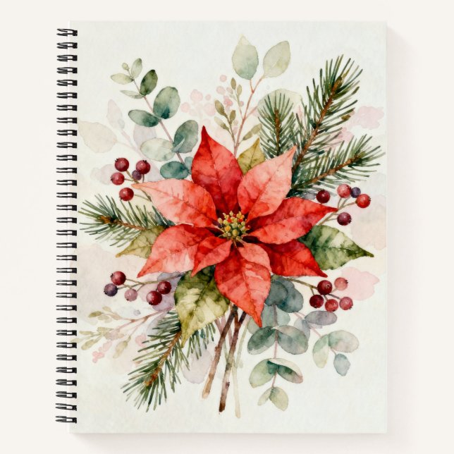 Beeren-Wasserfarben-Blumen-Notizbuch Notizbuch (Vorderseite)