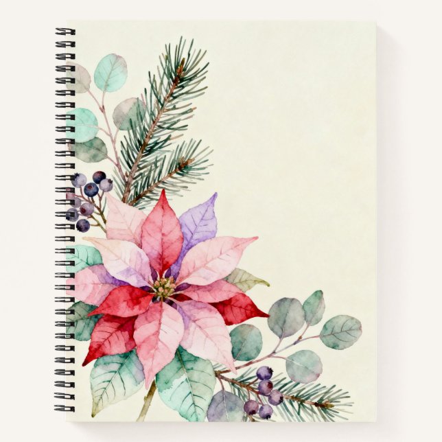 Beeren-Wasserfarben-Blumen-Notizbuch Notizbuch (Vorderseite)