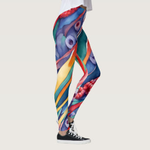 Beerenauslese und frische bunte Streifen Leggings