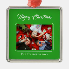 Beerenfrohe Weihnachten Rotes Foto-Ornament Ornament Aus Metall