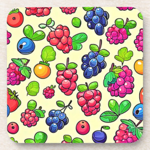 Beerenfrucht Musterdesign Getränkeuntersetzer
