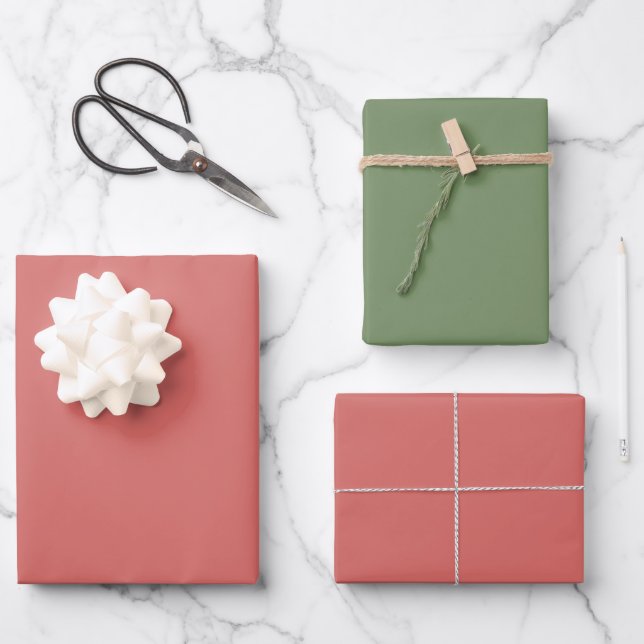 Beerengrüner roter Geburtstag Geschenkpapier Set (Vorderseite)