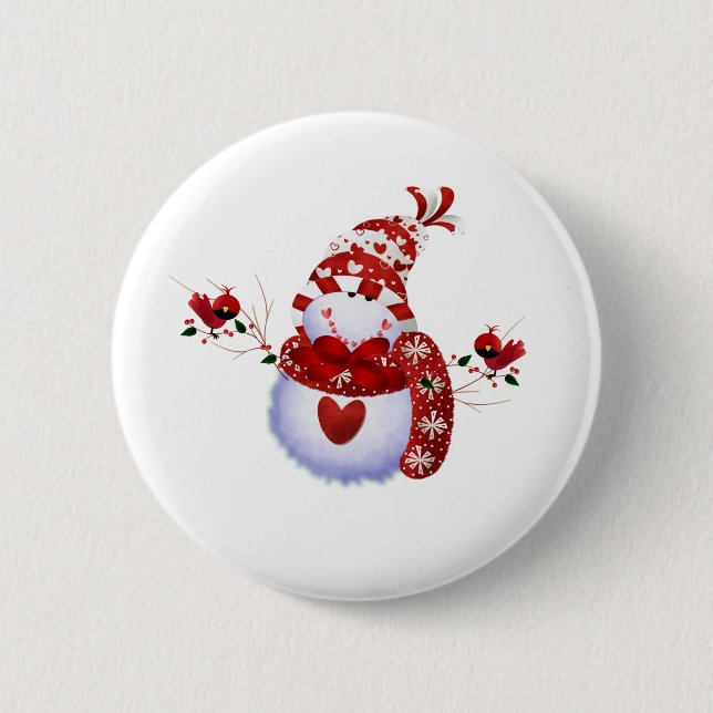 Beereniedlicher Snowman Button (Vorderseite)
