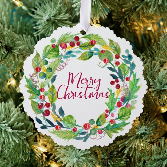 Beerenkranz Papier-Ornament Karte (Insitu (Baum))