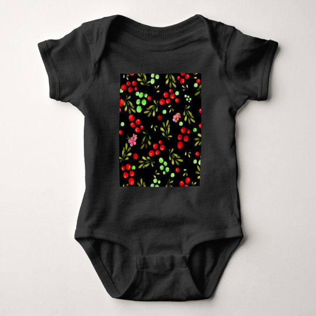 Beerenmuster Baby Strampler (Vorderseite)
