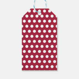 Beerenrotes Weißes Punkte-Muster-Design Geschenkanhänger