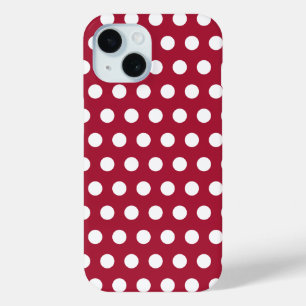 Beerenrotes Weißes Tupfenmuster-Design Case-Mate iPhone Hülle