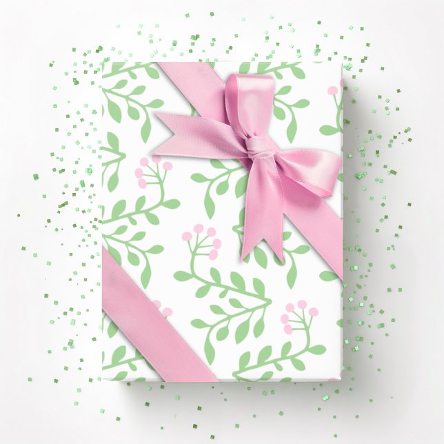 Beerentraube in Rosa und Grün Geschenkpapier (Von Creator hochgeladen)