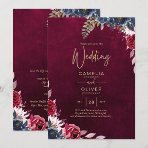 Beerenwein Florale Hochzeit Einladung