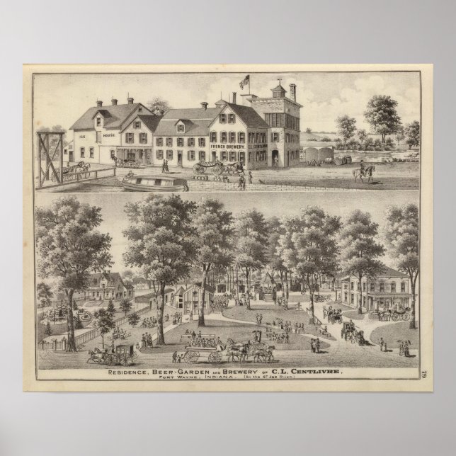 Beergarden und Brauerei CL Centlivre Poster (Vorne)