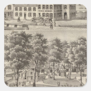 Beergarden und Brauerei von CL Centlivre Quadratischer Aufkleber