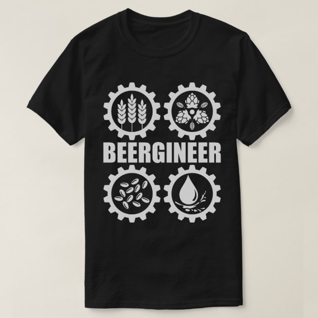 Beergineer Homebrew Zuhause Brewing Craft Bierbrau T-Shirt (Design vorne)
