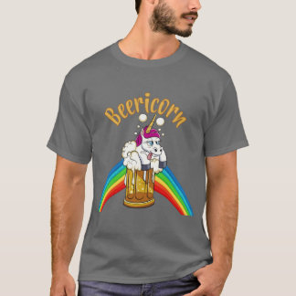 Beericorn Lustiges Bier Trinkendes Einhorn Retro T-Shirt