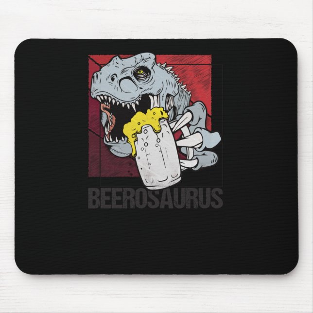 Beerosaurus Bierosaurier Bier Alkohol - Bier Mousepad (Vorne)