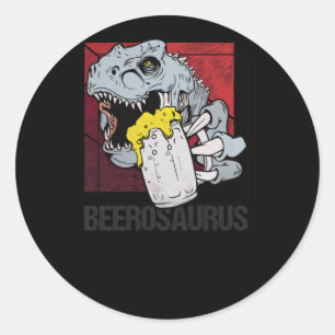 Beerosaurus Bierosaurier Bier Alkohol - Bier Runder Aufkleber
