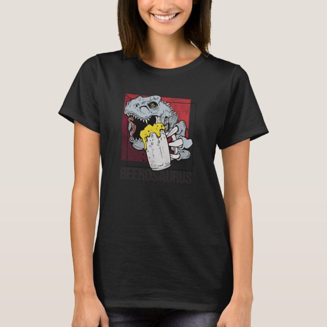 Beerosaurus Bierosaurier Bier Alkohol - Bier T-Shirt (Vorderseite)