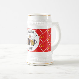 Beers Cheers CHINA FLAG 干 杯 Cartoon Bierglas