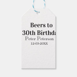 Beers to 30th birthday name date man stylishSimple Geschenkanhänger