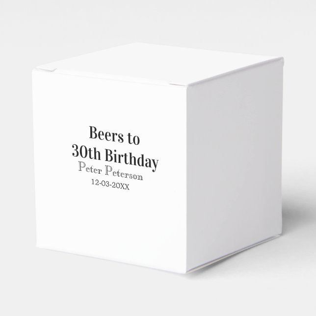 Beers to 30th birthday name date man stylishSimple Geschenkschachtel (Vorderseite)