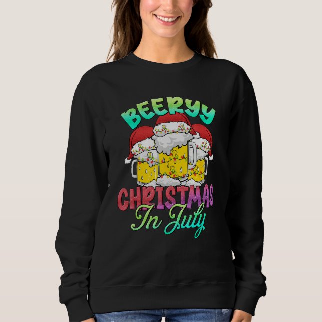 Beery Christmas In July Summer Beach Vacation Sweatshirt (Vorderseite)