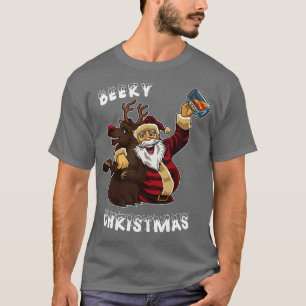 Beery Christmas Santa Claus trinkt Bier T-Shirt