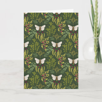 Bees and Foliage Greeting Card Karte