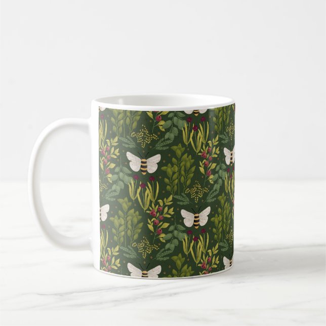 Bees and Foliage Mug Kaffeetasse (Links)