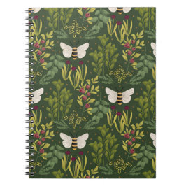 Bees and Foliage Spiral Notebook Notizblock