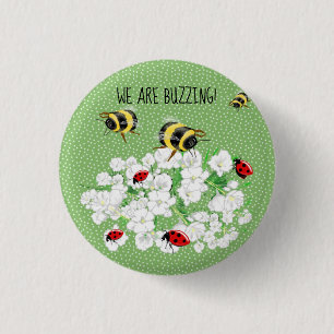 BEES and LadyBugs - Art of LeahG Rette die Bienen Button
