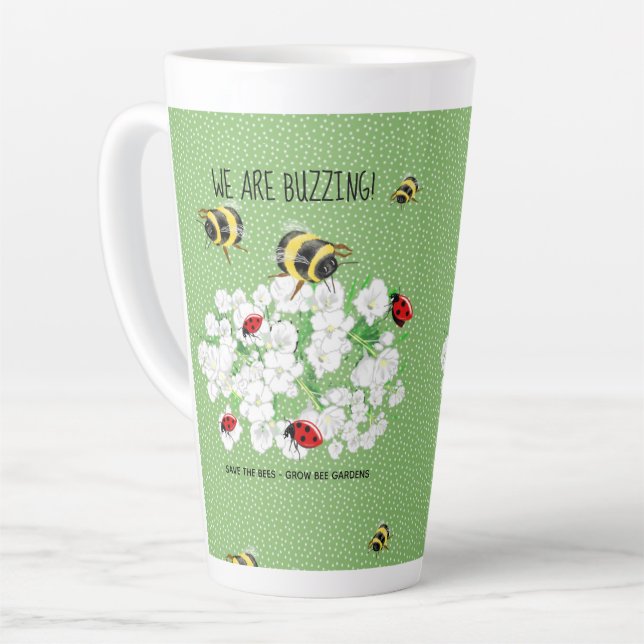BEES and LadyBugs - Art of LeahG Rette die Bienen Milchtasse (Linke Ecke)