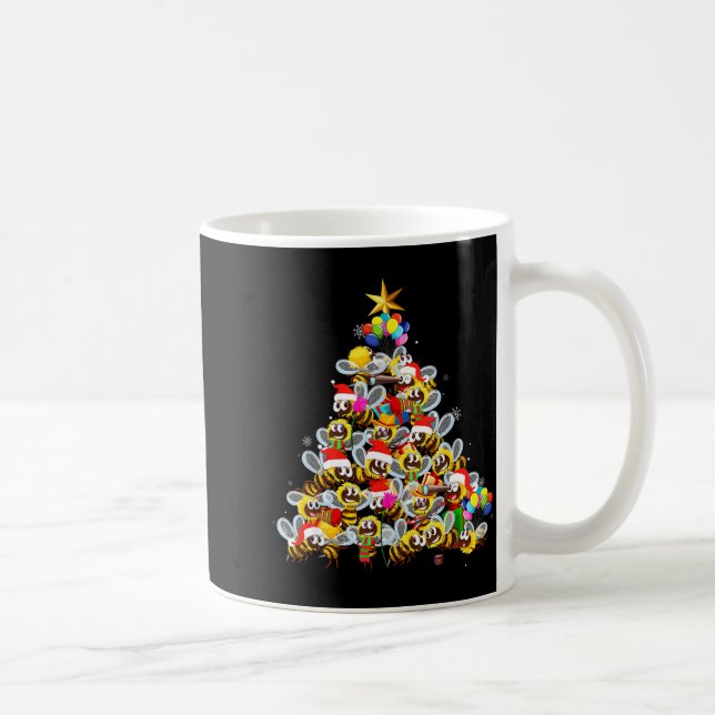 Bees Tree Christmas Sweater Xmas For Bees Lover  Kaffeetasse (Rechts)