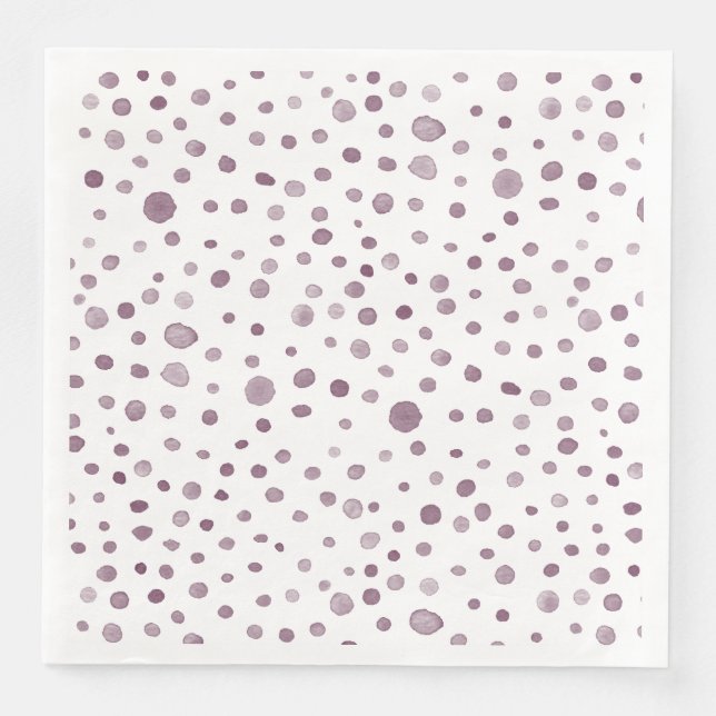 Beet Confetti Wasserfarbe Dots Papier Napkin Serviette (Vorderseite)