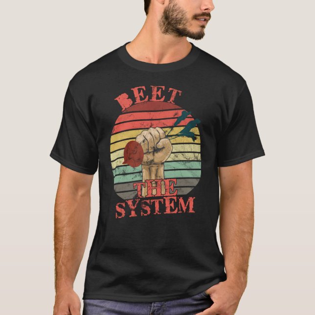 Beet The System Vegan Retro T-Shirt (Vorderseite)