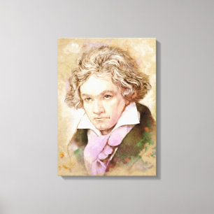 Beethoven auf Leinwand - Wasserfarben