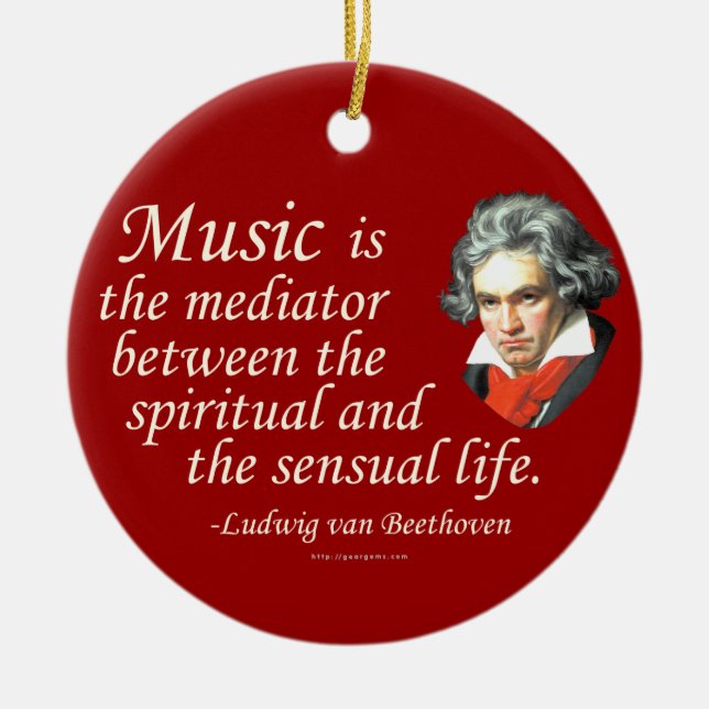 Beethoven auf Musik Keramikornament (Vorne)