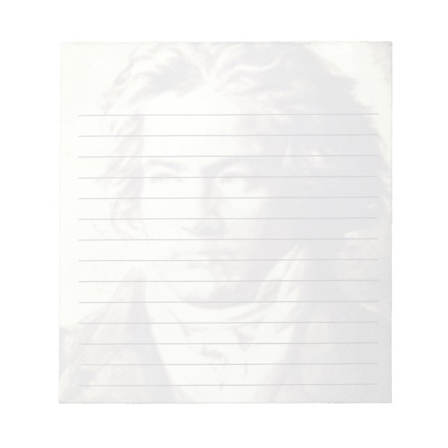 Beethoven Black and White Portrait Custom Lined Notizblock (Vorderseite)