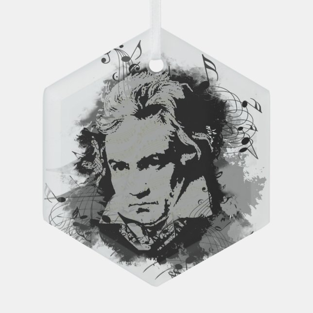 Beethoven Classical Music Composer Song Writer Ornament Aus Glas (Vorderseite)
