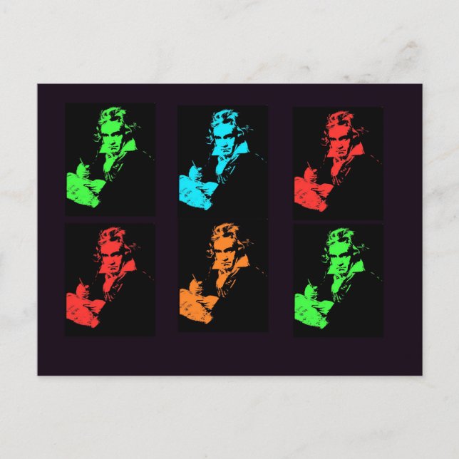 Beethoven Collage Postkarte (Vorderseite)