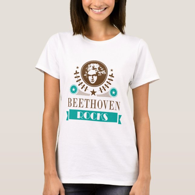 Beethoven-Felsen-Musik-Liebhaber-T - Shirt (Vorderseite)