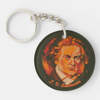 Beethoven-Feuer-Palette-Porträt-Zitat Schlüsselanhänger
